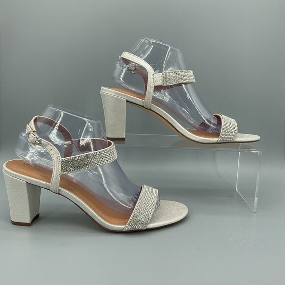 Style & Co Shoes - NEW Style & Co Women’s Bonitaa Embellished Slingback Sandals Silver Size 9.5M